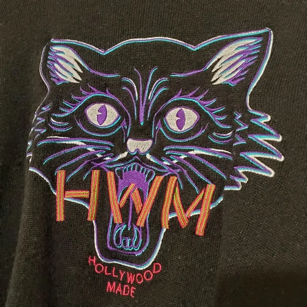 HWM | Embroidered Tiger Soft Wool Blend Sweater